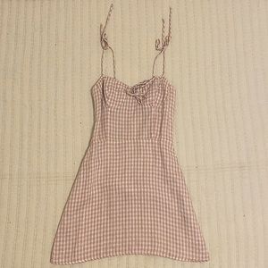Reformation cedar pink gingham mini dress